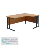 Jemini Radial Right Hand Double Upright Cantilever Desk 1800x1200x730mm Nova Oak/Black KF803836