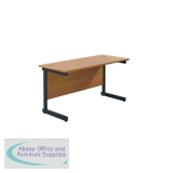 Jemini Rectangular Single Upright Cantilever Desk 1200x600x730mm Nova Oak/Black KF803904