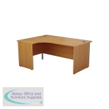 Jemini Radial Left Hand Panel End Desk 1600x1200x730mm Beech KF805007