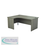 Jemini Radial Left Hand Panel End Desk 1600x1200x730mm Grey Oak KF805014