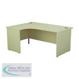 Jemini Radial Left Hand Panel End Desk 1600x1200x730mm Maple KF805045