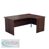 Jemini Radial Right Hand Panel End Desk 1600x1200x730mm Dark Walnut KF805113