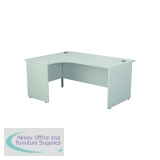 Jemini Radial Left Hand Panel End Desk 1800x1200x730mm White KF805151