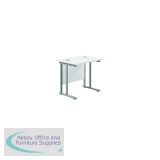 Jemini Double Upright Rectangular Desk 800x600x730mm White/Silver KF806110