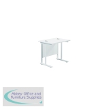 Jemini Rectangular Cantilever Desk 800x600x730mm White/White KF806172