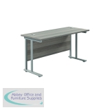 Jemini Rectangular Cantilever Desk 1200x600x730mm Grey Oak/Silver KF806219