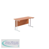 Jemini Rectangular Cantilever Desk 1200x600x730mm Beech/White KF806264