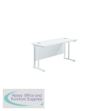 Jemini Rectangular Cantilever Desk 1200x600x730mm White/White KF806295