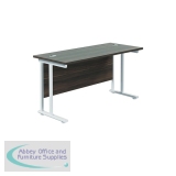 Jemini Rectangular Cantilever Desk 1200x600x730mm Dark Walnut/White KF806318