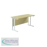 Jemini Rectangular Cantilever Desk 1400x600x730mm Maple/White KF806424