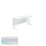 Jemini Rectangular Cantilever Desk 1600x600x730mm Grey Oak/Silver KF806455