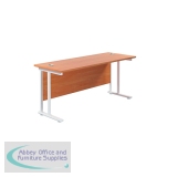 Jemini Rectangular Cantilever Desk 1600x600x730mm Beech/White KF806509