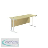 Jemini Rectangular Cantilever Desk 1600x600x730mm Maple/White KF806547