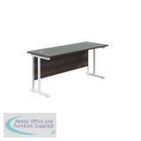 Jemini Rectangular Cantilever Desk 1600x600x730mm Dark Walnut/White KF806554