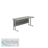 Jemini Rectangular Cantilever Desk 1800x600x730mm Grey Oak/Silver KF806578