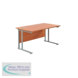 Jemini Rectangular Cantilever Desk 1200x800x730mm Beech/Silver KF806806