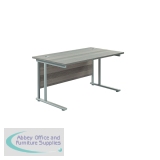 Jemini Rectangular Cantilever Desk 1200x800x730mm Grey Oak/Silver KF806813