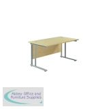 Jemini Rectangular Cantilever Desk 1200x800x730mm Maple/Silver KF806844