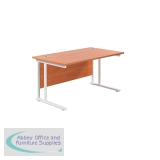 Jemini Rectangular Cantilever Desk 1200x800x730mm Beech/White KF806868