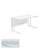 Jemini Rectangular Cantilever Desk 1400x800x730mm White/White KF807018