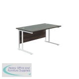 Jemini Rectangular Cantilever Desk 1400x800 Dark Walnut/White KF807032