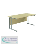 Jemini Rectangular Cantilever Desk 1600x800x730mm Maple/Silver KF807087