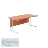 Jemini Rectangular Cantilever Desk 1600x800x730mm Beech/White KF807100