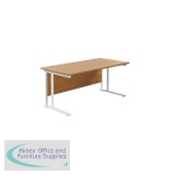 Jemini Rectangular Cantilever Desk 1600x800x730mm Nova Oak/White KF807124