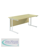 Jemini Rectangular Cantilever Desk 1600x800x730mm Maple/White KF807148