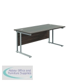 Jemini Rectangular Cantilever Desk1800x800x730mm Dark Walnut/Silver KF807216