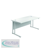 Jemini Rectangular Cantilever Desk 1800x800x730mm White/White KF807254