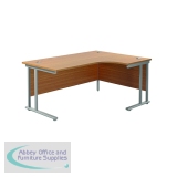 Jemini Radial Right Hand Cantilever Desk 1600x1200x730mm Nova Oak/Silver KF807605