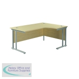 Jemini Radial Right Hand Cantilever Desk 1600x1200x730mm Maple/Silver KF807629