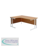 Jemini Radial Left Hand Cantilever Desk 1600x1200x730mm Nova Oak/White KF807667