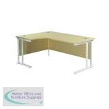 Jemini Radial Left Hand Cantilever Desk 1600x1200x730mm Maple/White KF807681