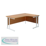 Jemini Radial Right Hand Cantilever Desk 1600x1200x730mm Nova Oak/White KF807728