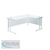 Jemini Radial Right Hand Cantilever Desk 1600x1200x730mm White/White KF807735