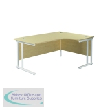 Jemini Radial Right Hand Cantilever Desk 1600x1200x730mm Maple/White KF807742