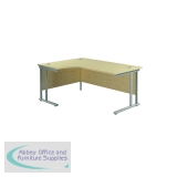 Jemini Radial Left Hand Cantilever Desk 1800x1200x730mm Maple/Silver KF807803