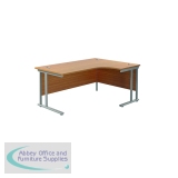 Jemini Radial Right Hand Cantilever Desk 1800x1200x730mm Nova Oak/Silver KF807841