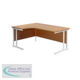 Jemini Radial Left Hand Cantilever Desk 1800x1200x730mm Nova Oak/White KF807902