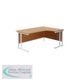 Jemini Radial Right Hand Cantilever Desk 1800x1200x730mm Nova Oak/White KF807964