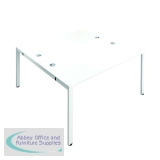 Jemini 2 Person Bench Desk 1200x1600x730mm White/White KF808695