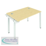 Jemini 1 Person Extension Bench Desk 1400x800x730mm Maple/White KF808947