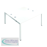 Jemini 2 Person Bench Desk 3200x1600x730mm White/White KF809418