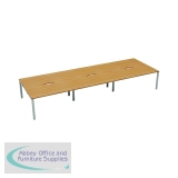 Jemini 6 Person Bench Desk 4800x1600x730mm Beech/White KF809500