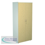 Jemini Wooden Cupboard 800x450x1800mm White/Maple KF810735