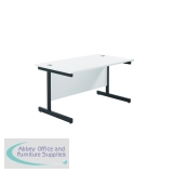 Jemini Rectangular Single Upright Cantilever Desk 1400x800x730mm White/Black KF810780