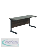 Jemini Rectangular Single Upright Cantilever Desk 1600x600x730mm Dark Walnut/Black KF810810