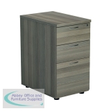 Jemini Essentials 3 Drawer Desk High Pedestal 404x600x730mm Grey Oak KF81088